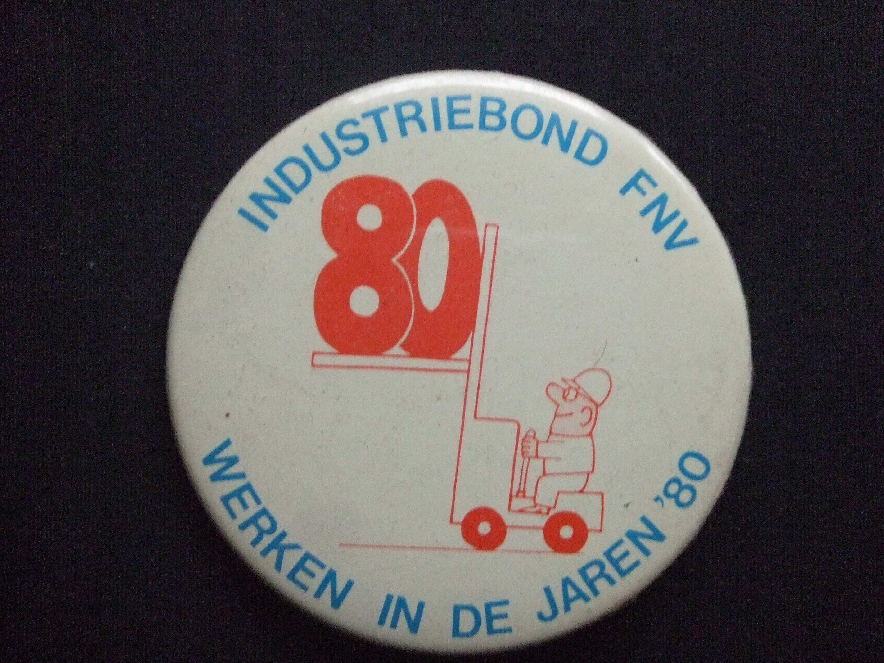 Industriebond FNV werken in de jaren 80 heftruck